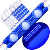 100pçs Módulo Led 12v 1,7w 7025 3-led Lente 160º Azul Royal