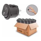 100pcs Chave Gangorra 2 Posições 2 Terminais Redonda 10a Cor Preto