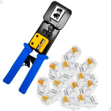 100pecas Conector Vazado Rj45 Ez Crimp Alicate De Crimpar