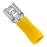 100un Terminal Pré Isolado Tipo Fêmea Amarelo 4mm A 6mm