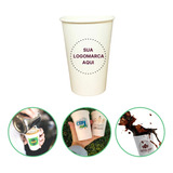 100un Copo Descartável Biodegradável Papel Térmico Agua Nature Pack 200ml Branco Personalizado