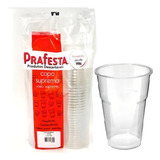 100un Copo Descartável Supremo Cristal 200ml Semi Acrilico