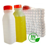 100un Garrafa Descartável Leitosa 1l Com Tampa Lacre Laranja