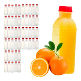 100un Garrafa Descartável Leitosa 1l Com Tampa Lacre Laranja