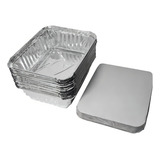 100un Marmita Marmitex Bandeja De Alumino M120 500ml C Tampa Cor Alumínio