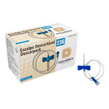 100un Scalpe Descartável 23g Azul Descarpack Coleta Sangue