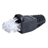 100x Capa Conector Rj45 Cabo Rede Rj45 Cat5/e Cat6 Preto