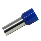 100x Kit Terminal Tubular Ilhós 50mm Azul Pré Isolado E50-20