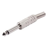 100x Plug P10 Conector Mono Metálico Guitarra Violão Baixo