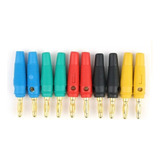 100x Plug Banana Macho Banhado A Ouro 4mm 5 Cores