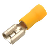 100x Terminal Pre Isolado Femea 4 A 6mm Amarelo 100 Pçs 