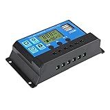 10A 20A 30A Carga Solar 12V 24V Parâmetro Automático Controladores Carga Painéis Solares PWM Regulador Inteligente Display LCD Porta USB Equipada Controladores Sillervan