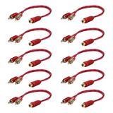 10cabo Rca Y 2m1f Semi Blindado Cristal Bronze Audio E Video