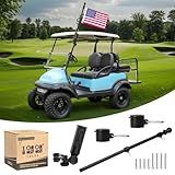 10L0L Suporte De Bandeira Para Carrinho De Golfe E Suporte De Mastro De Bandeira Compatível Com Yamaha EZGO TXT RXV Club Car DS Precedent Icon EV Star Bordado Bandeira Dos EUA 30 5 Cm × 45 7 Cm 
