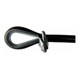 10m Cabo De Aço 1/8 Pvc Preto +5 Sapatilha +5 Grampo +3 Mosq