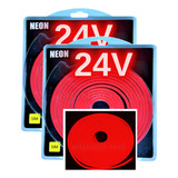 10mts Mang Fita Led 24v Neon Flex 6x12mm Ip67 Vermelho 24v