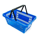10pc Cesta Plástica Reforçada Cestinha Supermercado E Lojas Cor Azul
