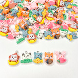 10pçs Pingente Animal+comidinha Em Pares-pulseira Brinco