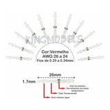 10pçs Tubo Retrátil C/ Anel Estanho Emenda Fio 0.25 A 0.35mm