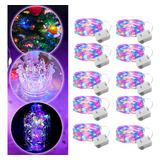 10pcs Colorido 2m 20 Leds Rgb Fio Fada Cobre Cordão De Luz