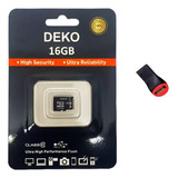 10un Cartão De Memória 16gb Micro Sd Deko Classe 10 + Brinde