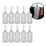 10un Frasco 500ml Almotolia Transparente Bico Reto Bisnaga