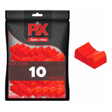 10x Botão Knob Mesa De Som Eixo 1x4mm - Deslizante Vermelho