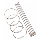 10x Cabo De Aço Chaveiro Rosca Inox Camping Survival 15cm