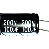 10x Capacitor Eletrolítico 100uf X 200v 105° 10 Peças