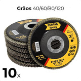 10x Disco Flap 115 X 22mm Inox Esmerilhadeira Escolha O Grão