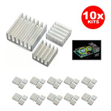 10x Kit C/ 3 Dissipadores De Calor Para Raspberry Pi 3 B B+ 