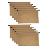 10x Pasta Suspensa Kraft Com Haste Plástica Dello