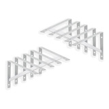 10x Suporte Cantoneira Mão Francesa Branca P/prateleira 10cm