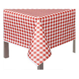 10x Toalha De Mesa Plástico Perolizada Xadrez 80x80cm Cor Vermelho