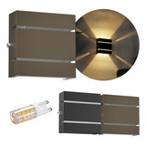 10x Arandela Slim 2 Frisos Focos Externo 10 Led G9 5w