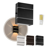 10x Arandela Slim Alumínio 2 Frisos Led 1x G9 St2527 Estrutura Preto 110v 220v