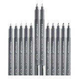 10x Caneta Nankin Pigment Liner Staedtler Preta escolha