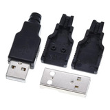 10x Conector Usb Tipo A Macho Com Capa Para Montar