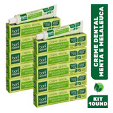 10x Creme Dental Boni Natural Menta E Melaleuca S Flúor 90g