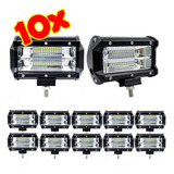 10x Farol Milha Lorben Retangular Led 72w Off Road Trilha