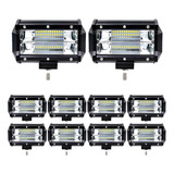 10x Farol Milha Retangular Led 72w 7d Jeep Off Road Trilha