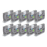 10x Fita Compatível Tze 231 P Brother Pt h110 Pt h105 Com Nf