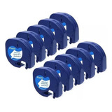 10x Fitas 91201 Compatível Com Dymo Letratag Plastica Branca Cor Branco