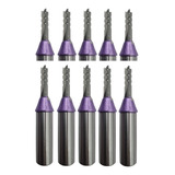 10x Fresa 3 Cortes Reta Mdf Mdp 18 Mm Cnc Router Ø6x22 H12 7