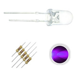 10x Led 5mm Ultravioleta Pernilongo Resistor Pronta Entrega 