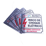 10x Placas Risco Choque Elétrico Gerador Enel 15x15 Alumínio