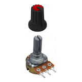 10x Potenciômetro 1k Linear Com Eixo L20 Estriado Knob