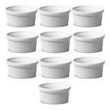 10x Ramekin Porcelana Branca 135ml Atacado Liso Molheira