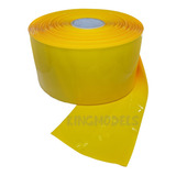 10xmts Tubo Termo Retrátil Pvc Amarelo 150mm Chato 95mm Diam