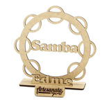 11 Centro De Mesa Samba Pandeiro Personalizado Mdf Cru 15 Cm